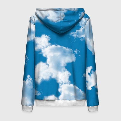 Мужская толстовка на молнии Небо в облаках / 3D-Белый – фото 2