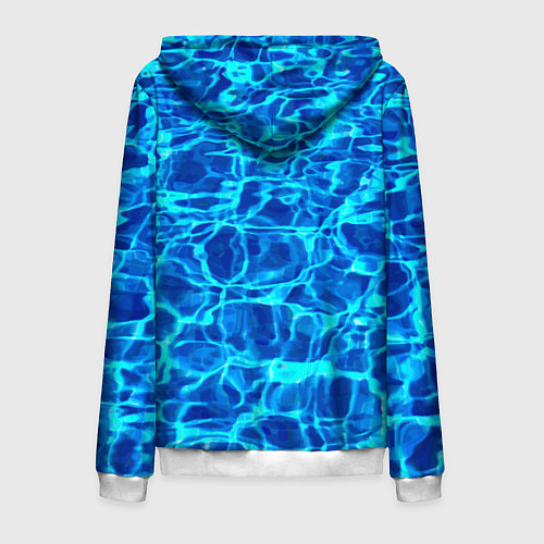 Мужская толстовка на молнии Текстура поверхности воды / 3D-Белый – фото 2