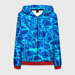 Толстовка 3D на молнии мужская Текстура поверхности воды, цвет: 3D-красный