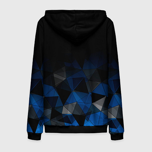 Мужская толстовка на молнии Черно-синий геометрический / 3D-Черный – фото 2