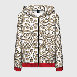 Мужская толстовка на молнии Цветочный кружевной орнамент