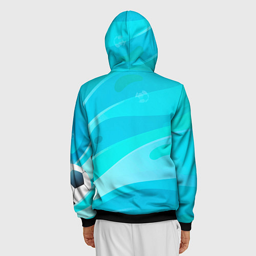 Мужская толстовка на молнии Ювентус Абстракция / 3D-Черный – фото 4