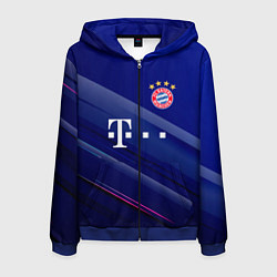 Толстовка 3D на молнии мужская Bayern munchen Абстракция, цвет: 3D-синий