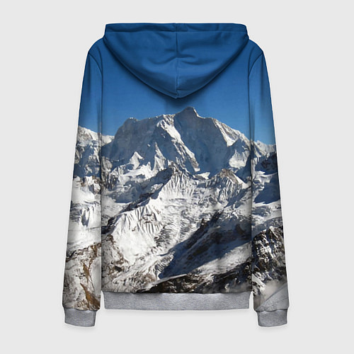 Мужская толстовка на молнии Канченджанга, Гималаи, 8 586 м / 3D-Меланж – фото 2
