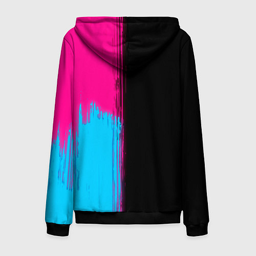 Мужская толстовка на молнии Lazio - neon gradient: по-вертикали / 3D-Черный – фото 2