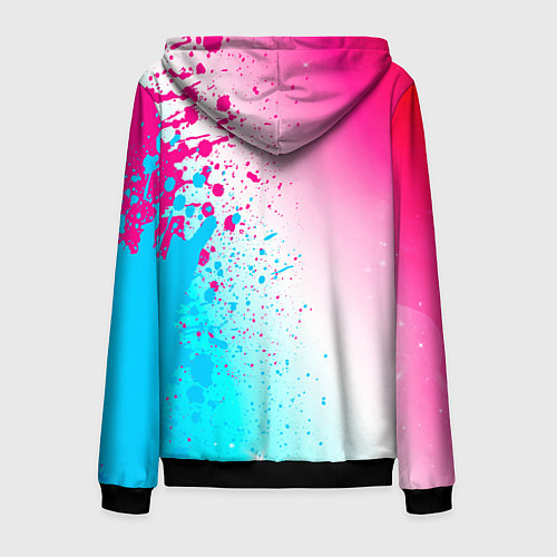 Мужская толстовка на молнии Destiny neon gradient style: по-вертикали / 3D-Черный – фото 2