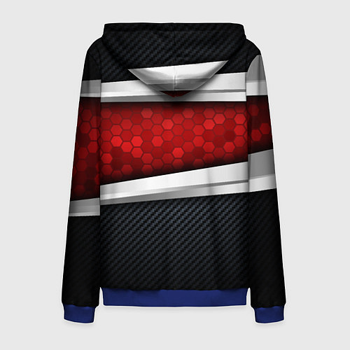 Мужская толстовка на молнии Black & red Russia / 3D-Синий – фото 2