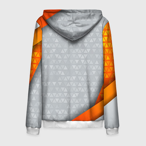 Мужская толстовка на молнии Orange & silver Russia / 3D-Белый – фото 2