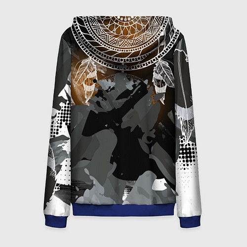 Мужская толстовка на молнии В стиле бохо / 3D-Синий – фото 2