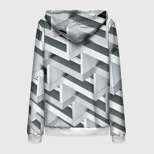 Мужская толстовка на молнии Огромное множество блоков - Броня / 3D-Белый – фото 2