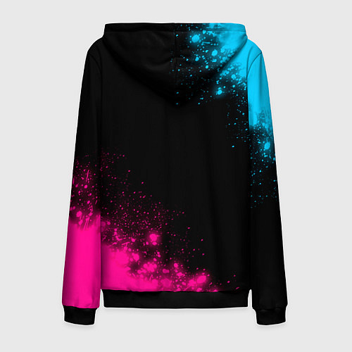 Мужская толстовка на молнии Changan - neon gradient: надпись, символ / 3D-Черный – фото 2