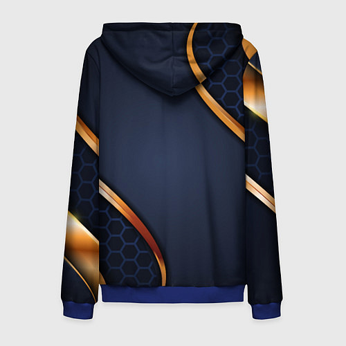 Мужская толстовка на молнии Blue & gold герб России / 3D-Синий – фото 2