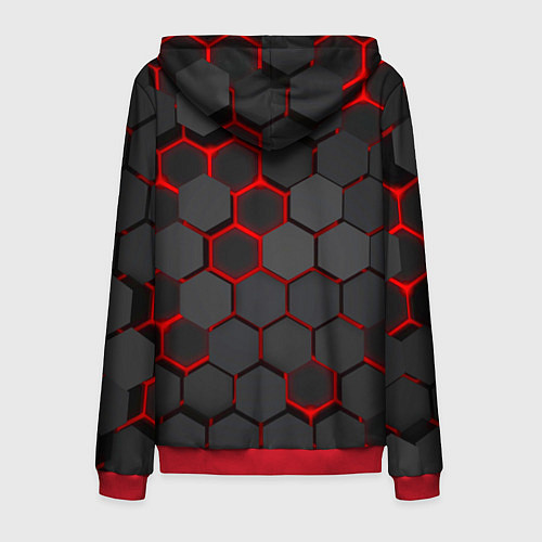 Мужская толстовка на молнии Под чешуей дракона / 3D-Красный – фото 2