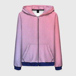 Мужская толстовка на молнии Градиент - розовая пастель