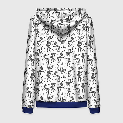 Мужская толстовка на молнии Скелетон в шляпе / 3D-Синий – фото 2