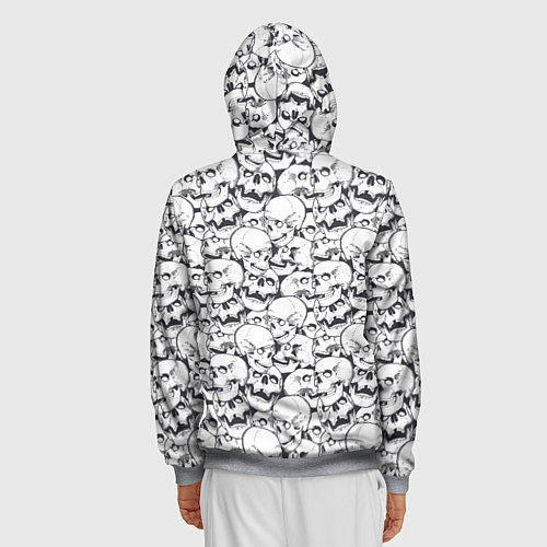 Мужская толстовка на молнии Череп с глазными белками / 3D-Меланж – фото 4
