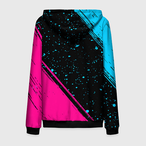 Мужская толстовка на молнии Chelsea - neon gradient: надпись, символ / 3D-Черный – фото 2