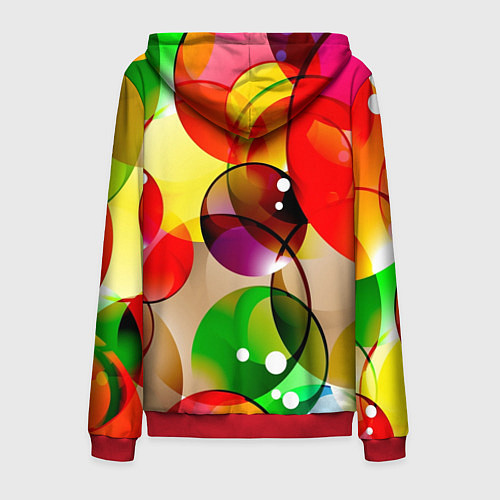 Мужская толстовка на молнии Большие мыльные пузыри / 3D-Красный – фото 2