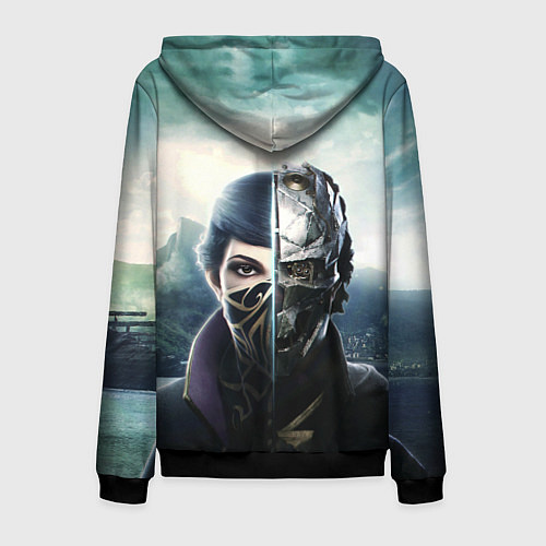 Мужская толстовка на молнии Dishonored - Эмили Колдуин / 3D-Черный – фото 2