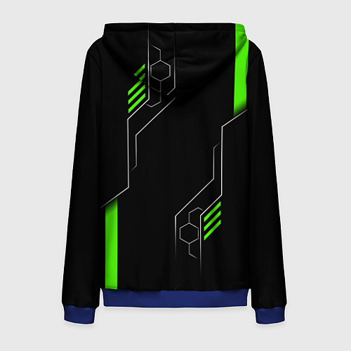Мужская толстовка на молнии Samurai - Зеленые технологии / 3D-Синий – фото 2