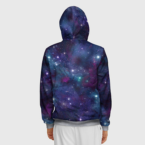 Мужская толстовка на молнии Бесконечность звездного неба / 3D-Меланж – фото 4