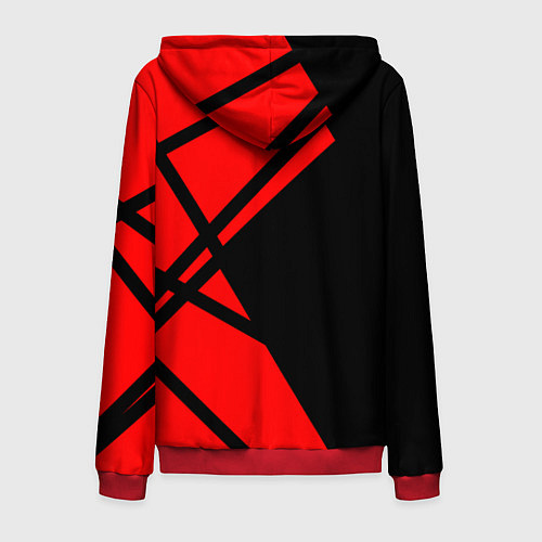 Мужская толстовка на молнии Cyberpunk 2077 - Надпись Samurai / 3D-Красный – фото 2