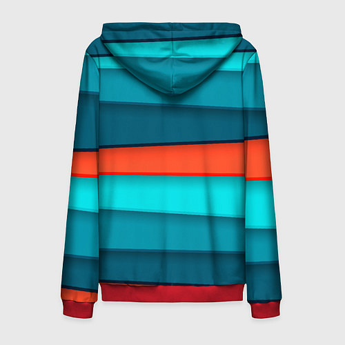 Мужская толстовка на молнии Геометрические непараллельные пластины / 3D-Красный – фото 2