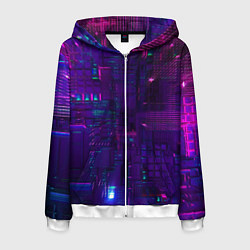 Мужская толстовка на молнии Матричная вселенная неон