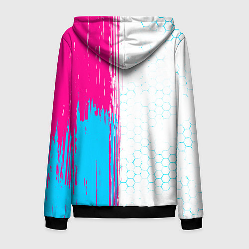 Мужская толстовка на молнии Free Fire neon gradient style: по-вертикали / 3D-Черный – фото 2