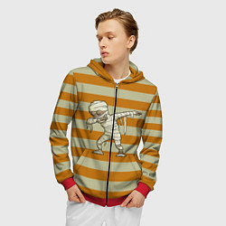 Толстовка 3D на молнии мужская Mummys dab - Halloween, цвет: 3D-красный — фото 2