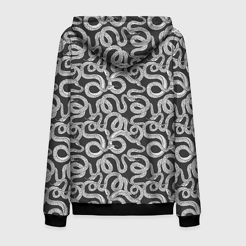 Мужская толстовка на молнии Змея с языком / 3D-Черный – фото 2