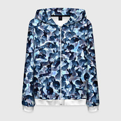 Толстовка 3D на молнии мужская Новогдние кролики, цвет: 3D-белый