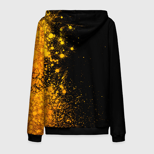 Мужская толстовка на молнии Sporting - gold gradient: по-вертикали / 3D-Черный – фото 2