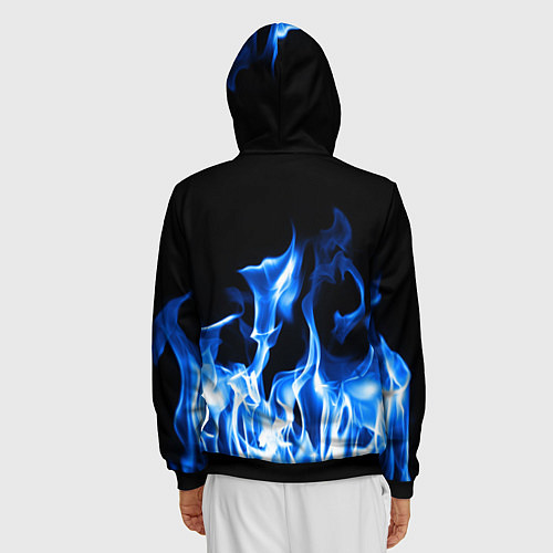 Мужская толстовка на молнии BMW fire / 3D-Черный – фото 4