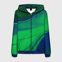 Мужская толстовка на молнии Зелёно-синий песок и блёстки