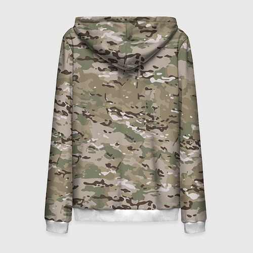 Мужская толстовка на молнии Мультикам камуфляж / 3D-Белый – фото 2