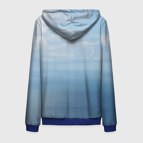 Мужская толстовка на молнии Крымское море / 3D-Синий – фото 2