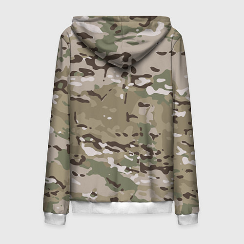 Мужская толстовка на молнии Камуфляж Multicam / 3D-Белый – фото 2