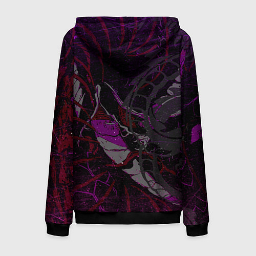 Мужская толстовка на молнии Неоновый дракон purple dragon / 3D-Черный – фото 2