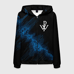 Толстовка 3D на молнии мужская Powerwolf звуковая волна, цвет: 3D-черный