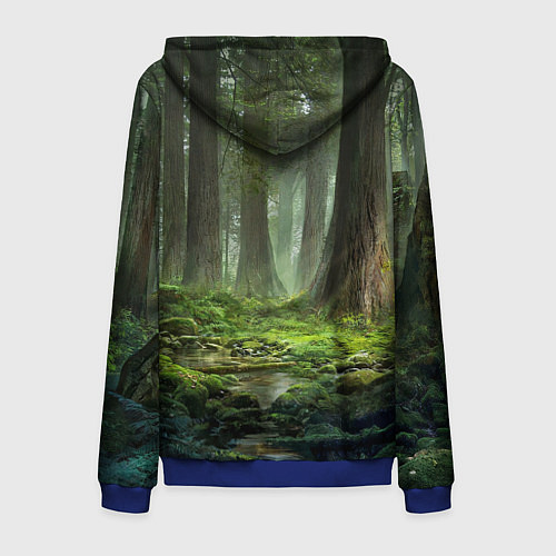 Мужская толстовка на молнии Мудрое Таинственное Дерево / 3D-Синий – фото 2