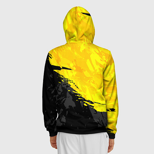 Мужская толстовка на молнии Black and yellow / 3D-Черный – фото 4