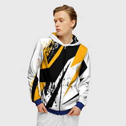 Толстовка 3D на молнии мужская Гоночная абстракция, цвет: 3D-синий — фото 2