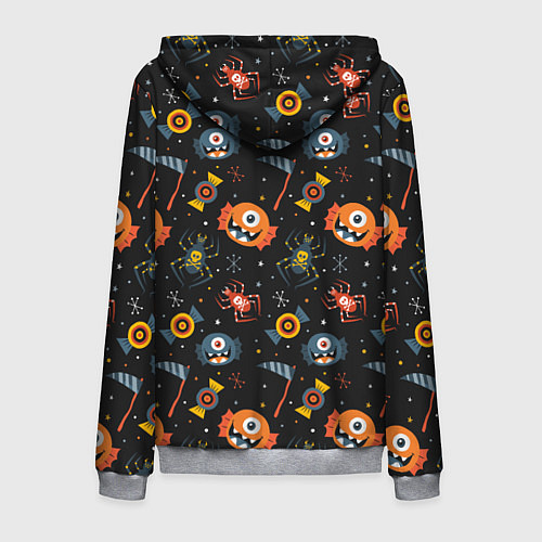 Мужская толстовка на молнии HALLOWEEN ХЭЛЛУИН / 3D-Меланж – фото 2