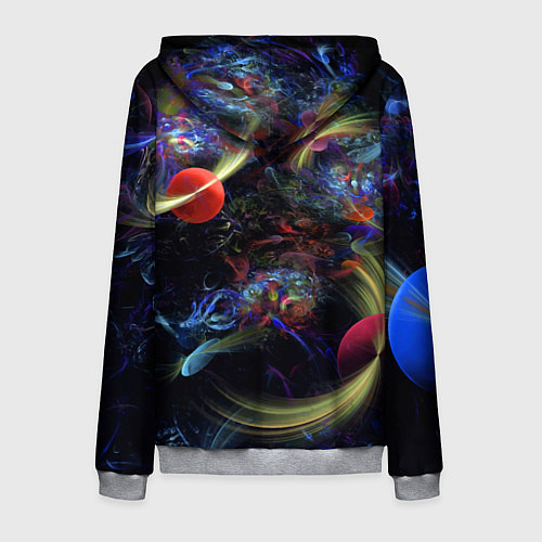 Мужская толстовка на молнии Abstract space composition / 3D-Меланж – фото 2
