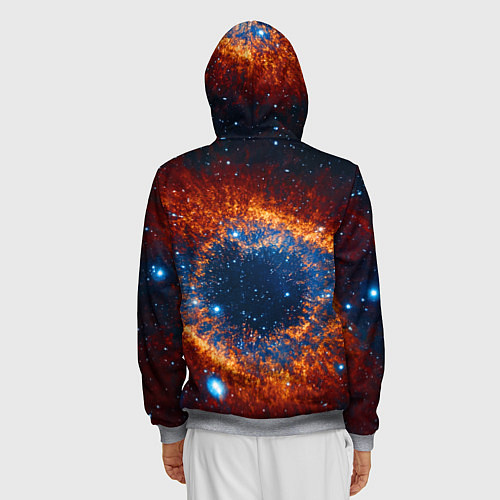 Мужская толстовка на молнии Космическое галактическое око / 3D-Меланж – фото 4