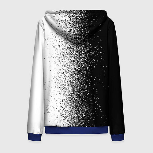 Мужская толстовка на молнии Брызги красок - Черно-белый / 3D-Синий – фото 2