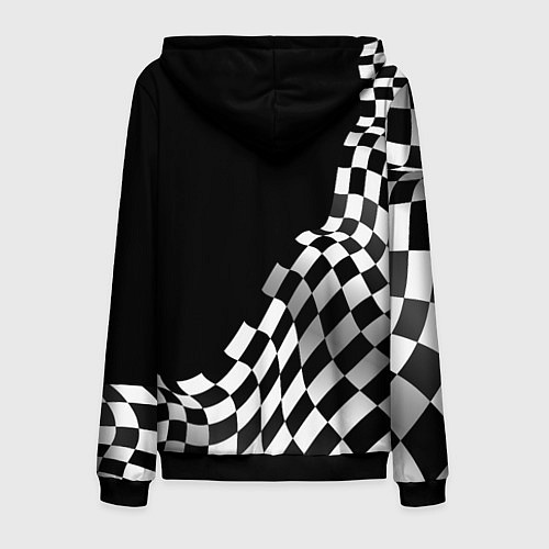 Мужская толстовка на молнии Porsche racing flag / 3D-Черный – фото 2