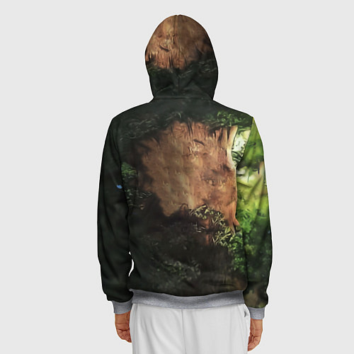 Мужская толстовка на молнии Дерево с лицом мем Мудрое дерево / 3D-Меланж – фото 4