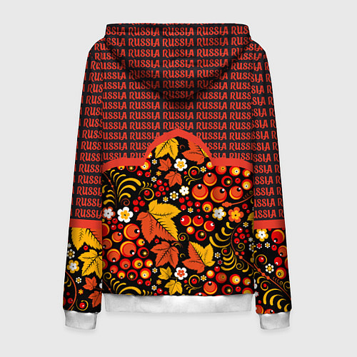 Мужская толстовка на молнии Россия-Хохлома / 3D-Белый – фото 2